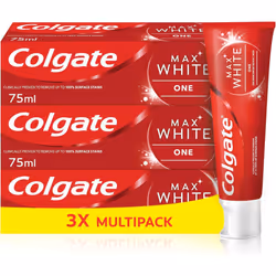 Colgate Max White One Toothpaste 3 X 75ml - Teeth Whitening Toothpaste - Clinically Proven Formula - Removes up to 100% of Su ...