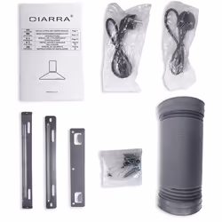 CIARRA CBCS6201 Cooker Hoods 60cm Stainless Steel Chimney Range Hood 600mm Recirculating Duct Kitchen Ventilation Extractor Fan,Grease Aluminum Filter