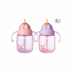 Tommee Tippee Trainer Straw Cup, 240ml, Easy Transition Toddler Cup for 6 Months+, with Silicone Weighted Straw and Eas