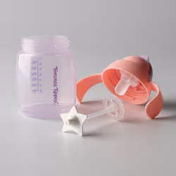 Tommee Tippee Trainer Straw Cup, 240ml, Easy Transition Toddler Cup for 6 Months+, with Silicone Weighted Straw and Eas