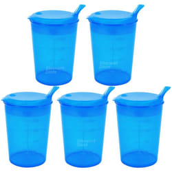 5x Adult Drinking Beaker 250ml Plastic Feeding Cup