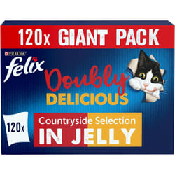 FELIX Doubly Delicious Countryside Selection in Jelly Wet Cat Food 120x85g