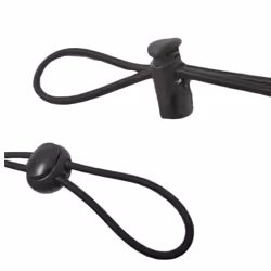 20pcs Plastic Cord Locks with 1/8-Inch 50ft Elastic Cord Heavy Stretch Round String  10Pcs Sing-Hole  10pcs Double-Hole Spring Toggle Stopper Slider B