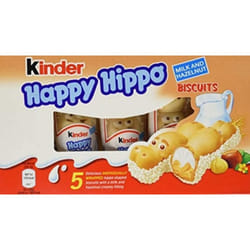 Kinder Happy Hippo Biscuits Milk and Hazelnut 50 Pieces Case by Kinder