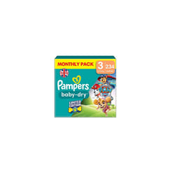 Pampers Baby-Dry Paw Patrol Edition Size 3, 234 Nappies, 6kg-10kg