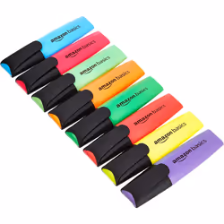 Basics Highlighters, Pack of 8, Assorted, Bright