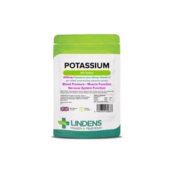 Lindens Potassium 200mg (100 Tablets) supports normal blood pressure - UK Made
