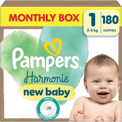Pampers Harmonie Nappies Size 1, 180 Nappies, 2kg-5k