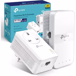 TP-Link TL-WPA7617 KIT AV1000 Powerline Adapter WiFi Extender, WiFi 1200Mbps, Ethernet Ports, Powerline WiFi Extender