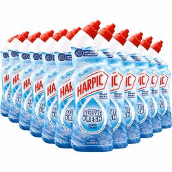 Harpic Active Fresh Toilet Cleaning Gel, Marine Splash, Pack 12 x 750 ml, Infused with Essential Oils, Kills 99.9% of Bacteri ...