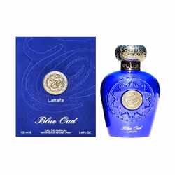 Blue Opulent Oud Musk By Lattafa 100Ml with a distinctive muskiness tone of Indian and Cambodian Oud Halal Attar EDP Spray Perfume (Blue Oud)