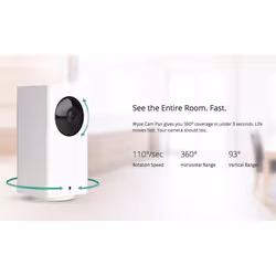 Wyze Cam Pan 1080p Pan/Tilt/Zoom Wi-Fi Indoor Smart Home Camera with Night Vision, 2-Way Audio, Works with Alexa & the Google Assistant,White-WYZECP1