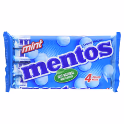 Chewy Dragees Rolls, Mint, 4 x 38g