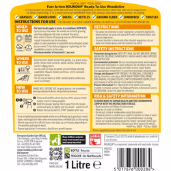 Roundup Total Fast Action Weed Killer, 1 Litre