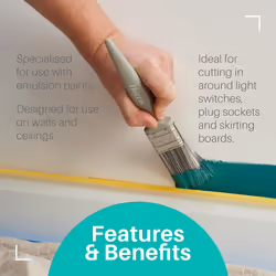 Harris Essentials Walls & Ceilings Paint Brushes, 3 Brush Pack