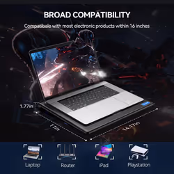 TECKNET Laptop Cooling Pad, 12"-16" Laptop Cooler with 2 Ultra Quiet Fans, Gaming Cooling Pad Stand, Adjustable Fans