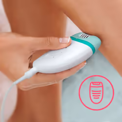 Philips Satinelle Essential Epilator, Corded, Compact Hair Removal, BRE224/00 White & Green
