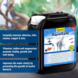Tetra AquaSafe, to Turn Tap Water into Safe and Healthy Water for Fish and Plants, 5 Litre