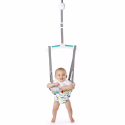 Bright Starts, Door Jumper & Bouncer - Playful Parade with Padded Seat & Taggie Tags, Door Frame Clamp, Adjustable Strap