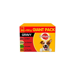 Pedigree Dog Pouches - Mixed Selection in Gravy 80x100g Mega Pack