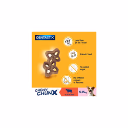 Pedigree Dentastix Chewy Chunx Mini Dog Treat Beef Flavour, 5x 68g