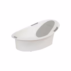 Nuby Newborn Baby Bath with Built in Anti-Slip Support and Soft Headrest, White Bathtub, Suitable from Newborn, White, 1 Coun ...