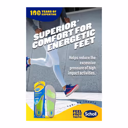 Scholl Insoles Men's Sport Gel Active UK Shoe Size 7-12