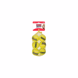 KONG - Squeakair Balls - Dog Toy Premium Squeak Tennis Balls, Gentle on Teeth (6 Pack) - For Medium Dogs