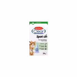 Bob Martin Clear | Flea & Tick Spot On for Cats and Kittens | Pesticide Free Repellent | Clinically Proven Prevention (1 Pipe ...