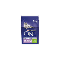 Purina ONE Sensitive Dry Cat Food Turkey & Rice 3kg (Case of 4)