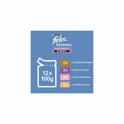 Felix Cat Food Mixed Selection In Gravy 12x100g (48 Pouches)