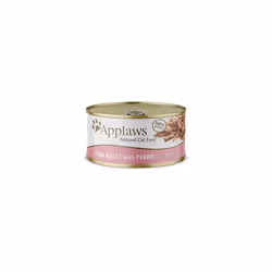 Applaws 100% Natural Wet Cat Food, Tuna Fillet with Prawn, 156g (Pack of 24)
