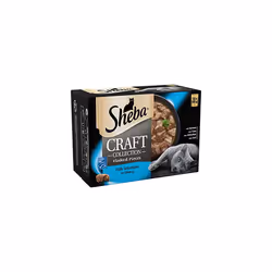 Sheba Craft Cat Pouches Fish Selection in Gravy, 85 g (4 Packs of 12= 48 Pouches)