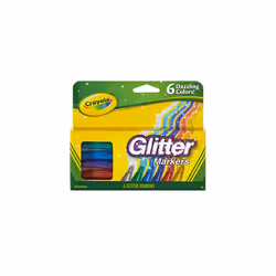 Crayola Glitter Markers, Assorted Colors, Gift, 6 Count (58-8629)