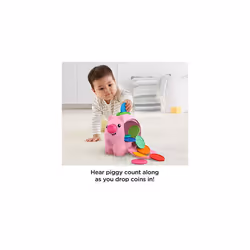 Fisher-Price GJC68 Laugh & Learn Count & Rumble Piggy Bank, Musical Baby Toy, Multicolour