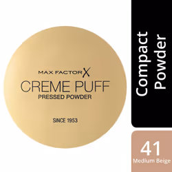 Max Factor Cream Puff Pressed Compact Powder, Glowing Formula for All Skin Types, 41 Medium Beige, 21 g