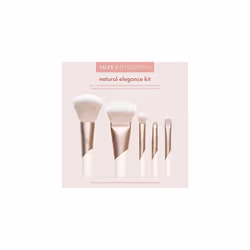 EcoTools Luxe Natural Elegance Professional Face Makeup & Foundation Brush Set, For Face, Cheek, and Eye Makeup, Ecofriendly Makeup Brushes, Pink,