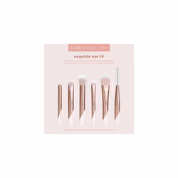 EcoTools Luxe Natural Elegance Professional Face Makeup & Foundation Brush Set, For Face, Cheek, and Eye Makeup, 5 Piece Set, Pink