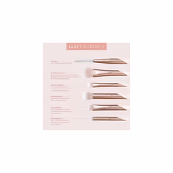 EcoTools Luxe Natural Elegance Professional Face Makeup & Foundation Brush Set, For Face, Cheek, and Eye Makeup, 5 Piece Set, Pink