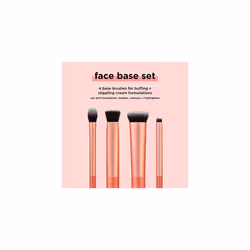 Real Techniques Face Base Makeup Brush Kit, For Concealer, Foundation, & Contour, Works With Liquid, Cream & Powder Products, Staples For Blending &