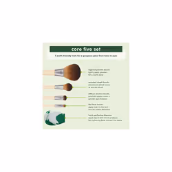 EcoTools Core Five Makeup Brush and Sponge Kit, For Eyeshadow, Blush, Bronzer, Eyeliner, & Foundation, Makeup Blending Sponge, Brush Essentials, 5