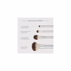 EcoTools Precious Metals Cheek & Eye Highlight Makeup Brush Kit, for Eyeshadow, Blush, & Powder Products, Eco Friendly, Cruelty Free Face Brushes,