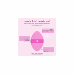 Real Techniques Miracle 2-In-1 Powder Puff, Dual-Sided Makeup Blending Puff, Reversible Elastic Band, Precision Makeup Sponge & Powder Puff, For
