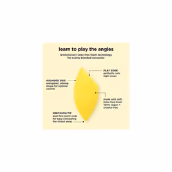 Real Techniques Miracle Concealer Sponge, Makeup Blending Sponge For Concealer, Elongated Shape & Precise Application, Yellow Sponge, Latex-Free Foam,