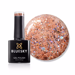 Bluesky Gel Nail Polish, Pinch Of Peach Blz43, Chunky Glitter, Light, Peach, Pink, Long Lasting, Chip Resistant, 10 ml (Requi ...