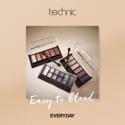 Technic Bronze Eyeshadow Palette - 6 Pigmented, Professional, Long Lasting & Blendable Shimmer Shades For a Natural or Glam Make-up Look. Bronze