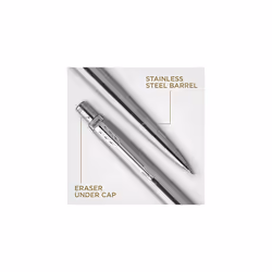 Parker Jotter Duo Gift Set with Ballpoint Pen & Mechanical Pencil (0.5mm), Stainless Steel with Chrome Trim, Blue Ink Refill