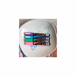 uni-ball PWE-5M Liquid Chalk Pens. Multi-Purpose Wipeable Coloured Markers for Blackboards, Chalkboards, Whiteboards, Glass, Mirrors, Plastic,