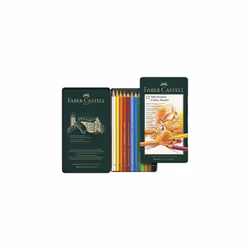 Faber-Castell Tin Of 12 Polychromos Blendable, Lightfast Drawing And Colouring Pencils For Artists, Beginners, Professionals, Students, Crafts,
