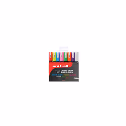uni-ball PWE-5M Liquid Chalk Pens. Multi-Purpose Wipeable Coloured Markers for Blackboards, Chalkboards, Whiteboards, Glass,  ...